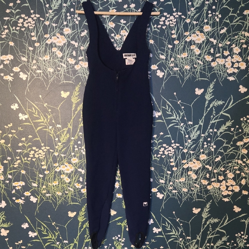 Vtg Obermeyer Ski Bibs Jumpsuit Navy Blue